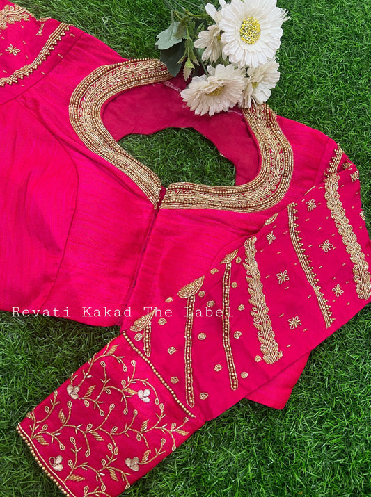 Pink Full Sleeves Royal Blouse