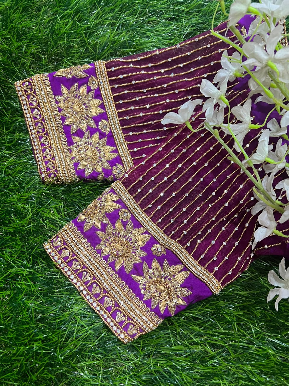 Elegant Net Sleeves Blouse