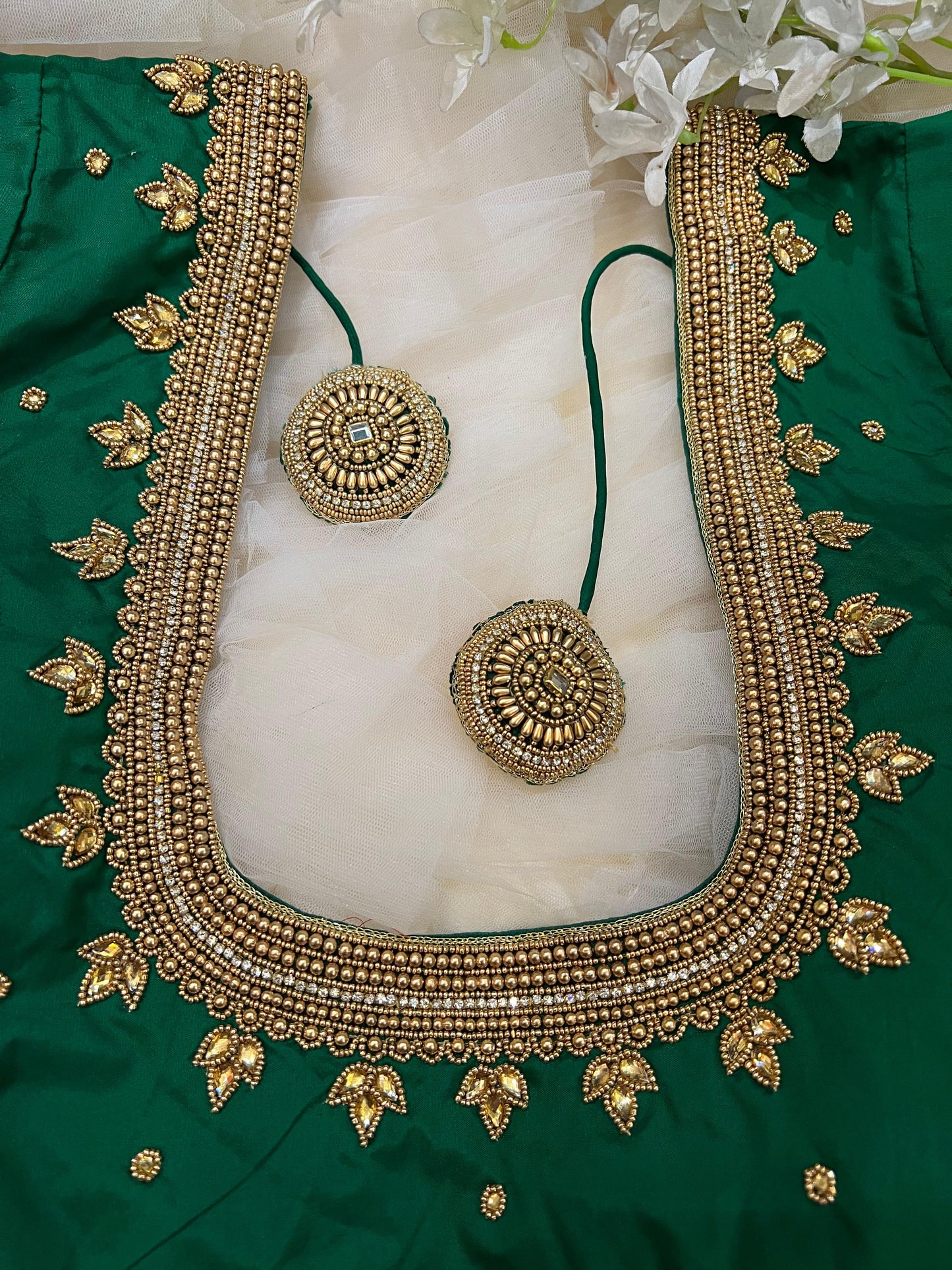 Emerald Green Moti Work Blouse
