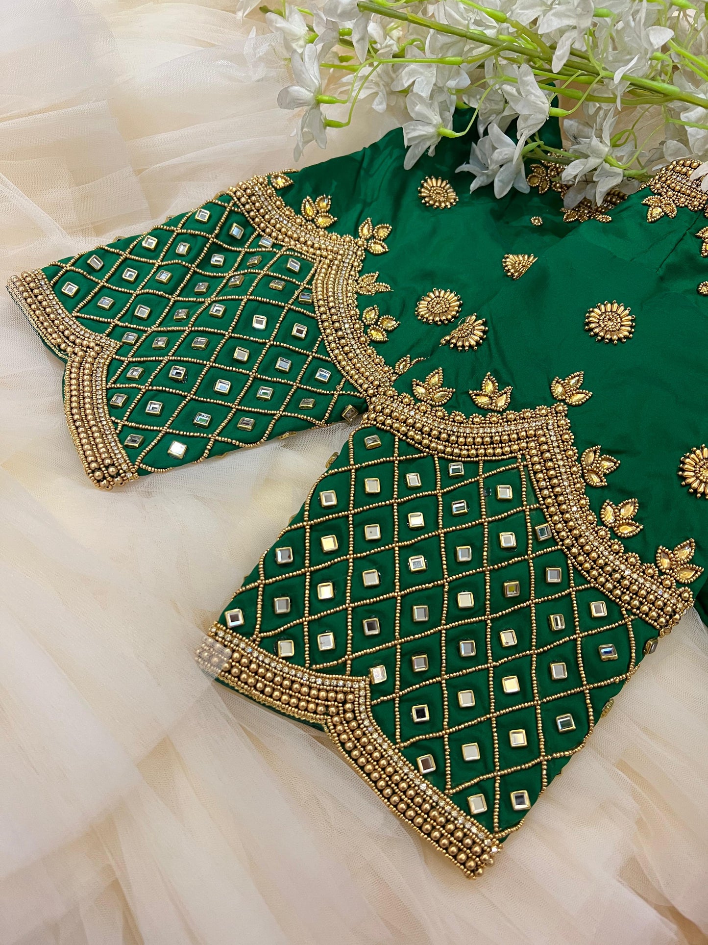 Emerald Green Moti Work Blouse